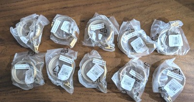 POTTERY BARN 10 Quiet-Glide Curtain Clip Rings-Large - Brass - NEW-image