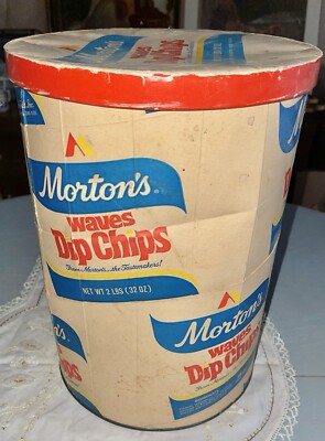 Antique Morton's Wave Dip Chips Can 32oz LARGE-image