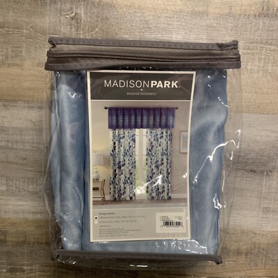 Madison Park Gabby Window Panels 2 Pack Blue Curtains-image