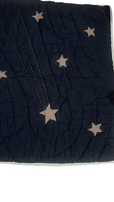 Pottery Barn Kids Shooting Star Shams Set 100% Cotton Blue Silver 26x26-image