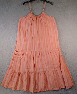 Dip Womens Multicolor Striped Dress Size Large Spaghetti Straps Classic Elegant-image