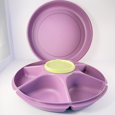 TUPPERWARE Purple Serving Center Divided Party Veggie Snack & Dip Tray 1665-image