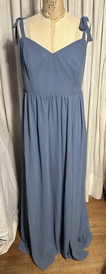 Celebrate DB Studio Womens Long Blue Sleeveless Chiffon Gown Sz 26 NWT-image