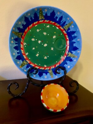 sango “christmas time in the city” large chip and dip set-image