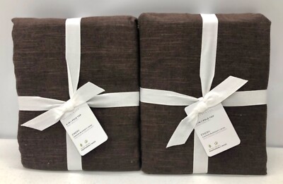2 NEW Pottery Barn Emery Linen Cotton 3-in-1 Curtains~50 x 84