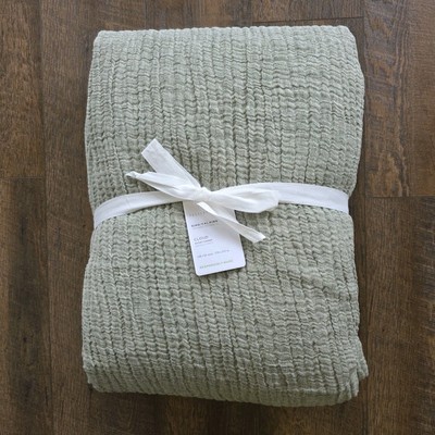 NEW POTTERY BARN CLOUD DUVET COVER KING/CAL KING ~ Aloe-image