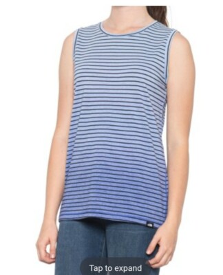 The North Face Women’s Blue White Striped Dip Dye Tank Top Size  L Large - NEW-image
