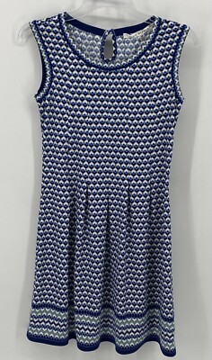 MAX STUDIO Preowned Sleeveless Dress Blue Diamond Pattern Women Size XS-image