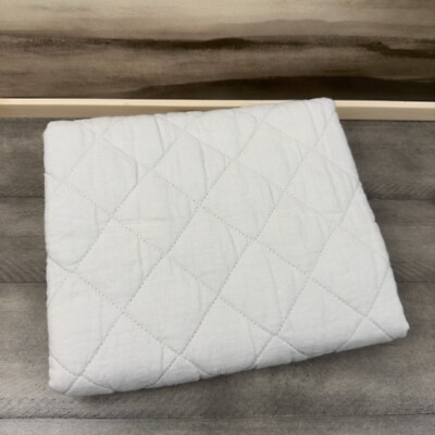 Pottery Barn Belgian Flax Linen Diamond Quilted Euro Pillow Sham Soft Gray NWOT-image