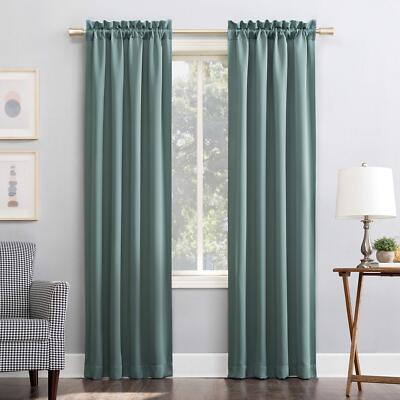 Sun Zero Easton Energy Saving Blackout Rod Pocket Curtain Panel 40