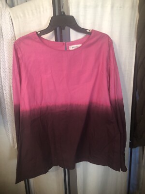 Anthropologie Porridge Pink Dorothea Dip Dyed Blouse - Size Large -image