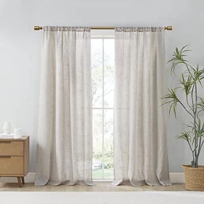 Kyler 2-Panel Pack Window Curtain, Textured, Lightweight and Soft Linen Blend...-image