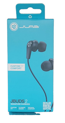 JLAB JBuds 2 Signature Wired Earbuds Custom Fit Comfort Black New-image