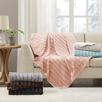 Madison Park Duke Long Fur Throw 50x60-image