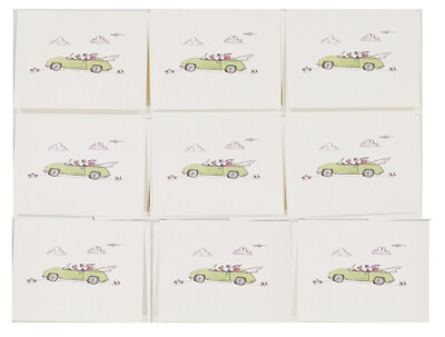 Lot 9 Madison Park Greeting Cards - Girl in Convertible with Dog - Blank Inside-image