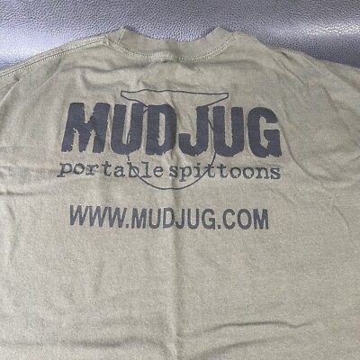 MUDJUG Portable Spittoons Shirt OD Green Size XL Double Sided Dip Chew Tee-image