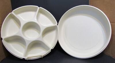 Tupperware Vintage Large Chip Dip Relish Vegetable Fruit Tray/Lid No Inset Bowl-image