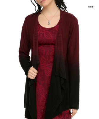 Hot Topic XL Orphan Black Cosima Dip Dye Ombre Waterfall Front Cardigan EUC-image