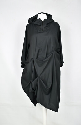 Creare black 'More'  hitched structured cool wool dip parachute dress size L/XL-image