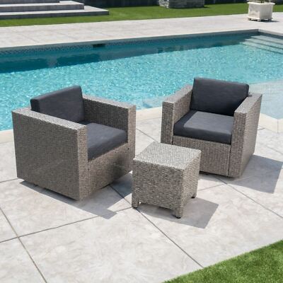 Venice 2-Seater Outdoor Chat Set with Side Table-image