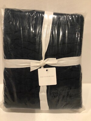 POTTERY BARN Pick Stitch  Sham King Midnight Blue MBL NEW NIP-image