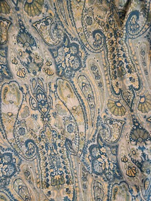 Pottery Barn Duvet Cover Blue Yellow Queen 3 Euro Shams Floral Paisley Rosalie -image