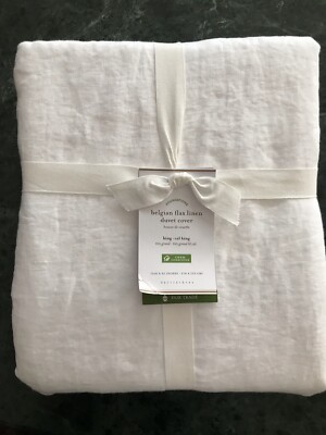 Pottery Barn BELGIAN FLAX LINEN DUVET COVER, Full.Queen, New  W/$279.00 tag-image
