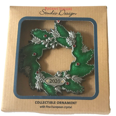 Regent Square Studio Design 2020 Wreath Collectible Ornament European Crystal-image