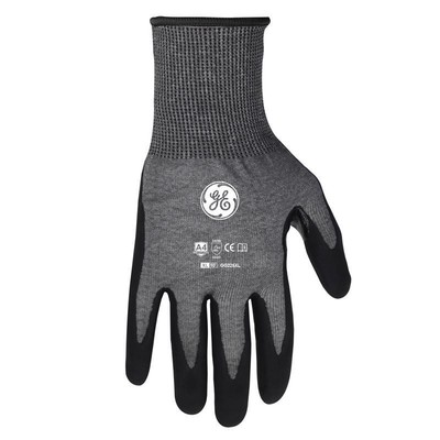 General Electric Unisex Dipped Gloves Black/Gray XL 1 pair-image