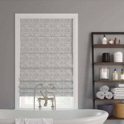 Sun Zero Talmage Tonal Blackout Cordless Roman Shade - 31x64, Gray  MSRP $111.67-image