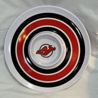 NHL New Jersey Devils LOGO Melamine Chip and Dip Tray Platter Licensed-image