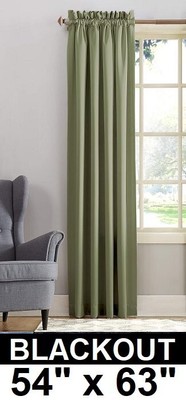 SUNZERO BLACKOUT ENERGY SAVING BLACKOUT ROD POCKET CURTAIN PANEL (1 PANEL)-image