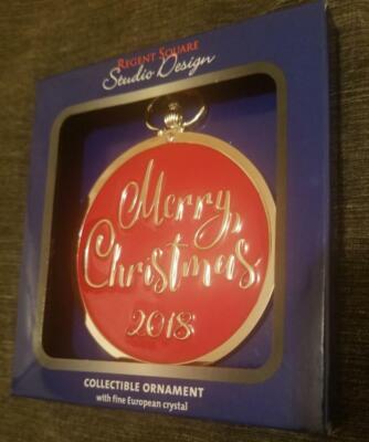 REGENT SQUARE STUDIO DESIGN  RED & SILVER CHRISTMAS  BALL ORNAMENT 
