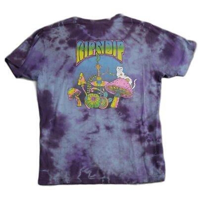 Rip N Dip Size Large Shirt Psychedelic Cat Mushroom Tie-Dye Skater Brand -image