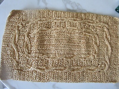 Pottery Barn Paper Crochet pillow cover 16 26 honey New w tag-image