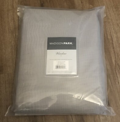 Madison Park Ceres 50”x 84” Twist Tab Window Curtain Panels in Light Gray NEW-image