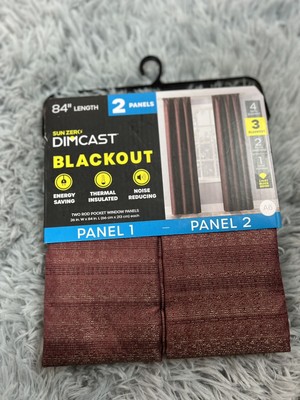 Sun Zero Dimcast Blackout Two Rod Pocket 84in 2pc Curtain Set Noise Reducing NEW-image