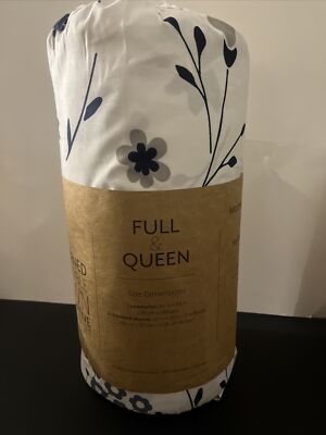 Queen Alternative Down 3pc Comforter Set Navy Blue, Gray Blue & Gray 3-Piece-image