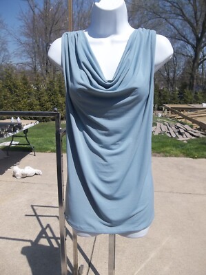 NWT T TAHARI BLUE DIP TOP  XL-image