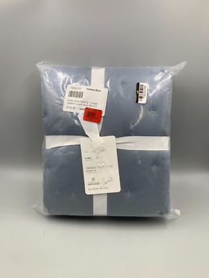 Pottery Barn TENCEL Lyocell Quilted Tufted Sham Set of 2 Riviera Blue King #H770-image