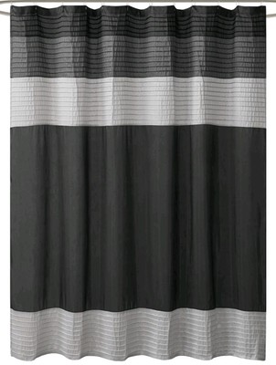 Madison Park Amherst MP70-246 72x72in Faux Silk Grey Shower Curtain -image
