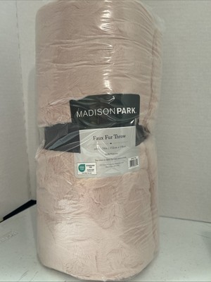 Madison Park Ruched Luxury Throw Premium Soft Cozy Brushed Pink 60