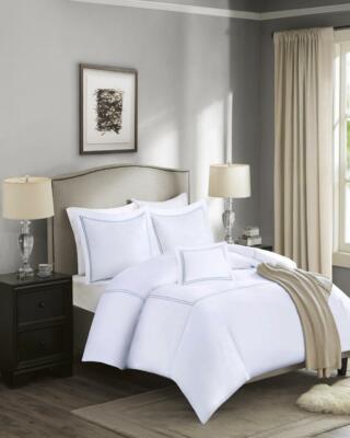 1000TC Luxury Collection King Embroidered Cotton Sateen Duvet Cover Set  4-Piece-image