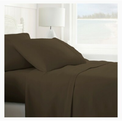 ienjoy Home Collection3 Piece Ultra Soft Sheet Set, Twin, Chocolate-image