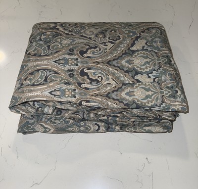 Pottery Barn McKenna Paisley Blue 100% Cotton Duvet Cover King-image