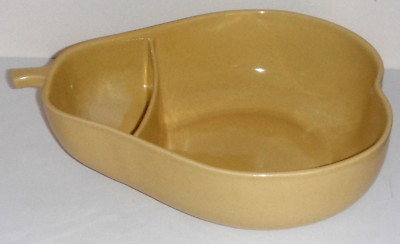Vintage Pfaltzgraff Large Yellow Pear Shaped Chip Dip Divided Bowl-image
