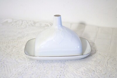 ROSENTHAL CONTINENTAL STUDIO LINIE PLATINUM BND LOTUS Square Covered Butter Dish-image