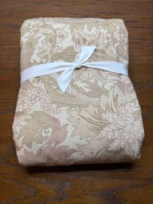 NEW Pottery Barn K/CK Cora Leaf Cotton Duvet Cover, Neutral-image