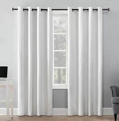 Duran 108-Inch Grommet 100% Blackout Window Curtain Panel in White-image