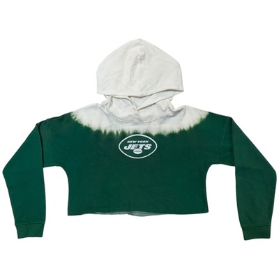NFL New York Jets Teen Girls Dip-Dyed Crop Hooded Sweatshirt Green/White, XL-image